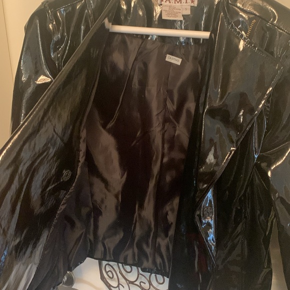 A.M.I. Black Patent pleather jacket - Picture 10 of 11
